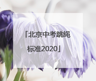 北京中考跳绳标准2020